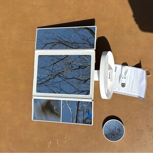 White Tri-Fold Vanity Mirror with LED Light